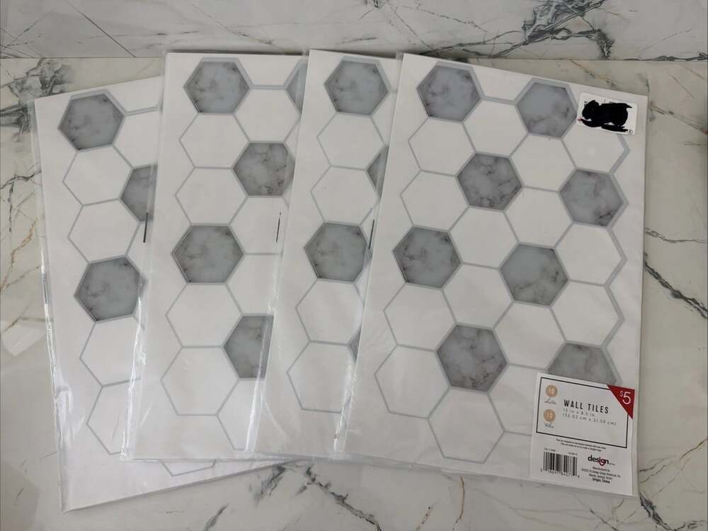 Peel And Stick Gray Tile Honeycomb Style Target Dollar Spot - 4 Packs, 40 Sheets